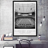 Allegiant Stadium Las Vegas Raiders, Stadium Print For Football Lovers, Black And White, Framed Art Print Wall Decor