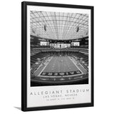 Allegiant Stadium Las Vegas Raiders, Stadium Print For Football Lovers, Black And White, Framed Art Print Wall Decor