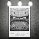 Allegiant Stadium Las Vegas Raiders, Stadium Print For Football Lovers, Black And White, Canvas Print Wall Art