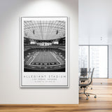 Allegiant Stadium Las Vegas Raiders, Stadium Wall Art For Football Lovers, B&W, Floating Framed Canvas Print