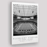 Allegiant Stadium Las Vegas Raiders, Stadium Print For Football Lovers, Black And White, Canvas Print Wall Art