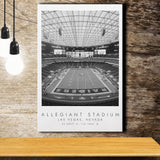 Allegiant Stadium Las Vegas Raiders, Stadium Print For Football Lovers, Black And White, Canvas Print Wall Art