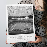 Allegiant Stadium Las Vegas Raiders, Stadium Print For Football Lovers, Black And White, Canvas Print Wall Art