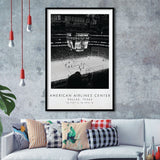 American Airlines Center Dallas Stars, Stadium Print For Ice Hockey Lovers, Black And White, Framed Art Print Wall Decor