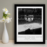 American Airlines Center Dallas Stars, Stadium Print For Ice Hockey Lovers, Black And White, Framed Art Print Wall Decor