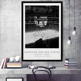 American Airlines Center Dallas Stars, Stadium Print For Ice Hockey Lovers, Black And White, Framed Art Print Wall Decor