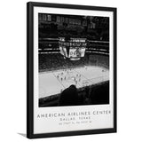 American Airlines Center Dallas Stars, Stadium Print For Ice Hockey Lovers, Black And White, Framed Art Print Wall Decor