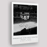 American Airlines Center Dallas Stars, Stadium Print For Ice Hockey Lovers, Black And White, Canvas Print Wall Art