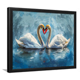 A Couple Of Swans Painting, Framed Art Print Wall Decor, Picture Framed Painting Art