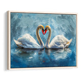 A Couple Of Swans Painting, Framed Canvas Print Wall Art Decor, Floating Frame Painting Canvas