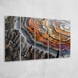 A Detailed Close-Up Of An Old Tree Trunk Showcasing, Extra Large Multi 5 Panel Canvas Print Wall Art Decor