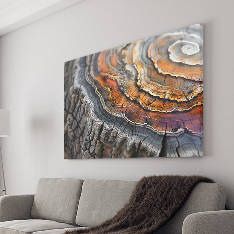 A Detailed Close-Up Of An Old Tree Trunk Showcasing, Canvas Print Wall Art Decor, Landscape Art Print
