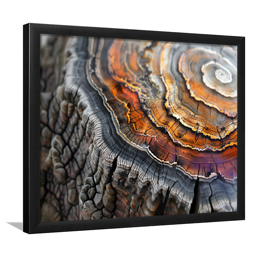 A Detailed Close-Up Of An Old Tree Trunk Showcasing, Framed Art Print Wall Decor, Framed Picture