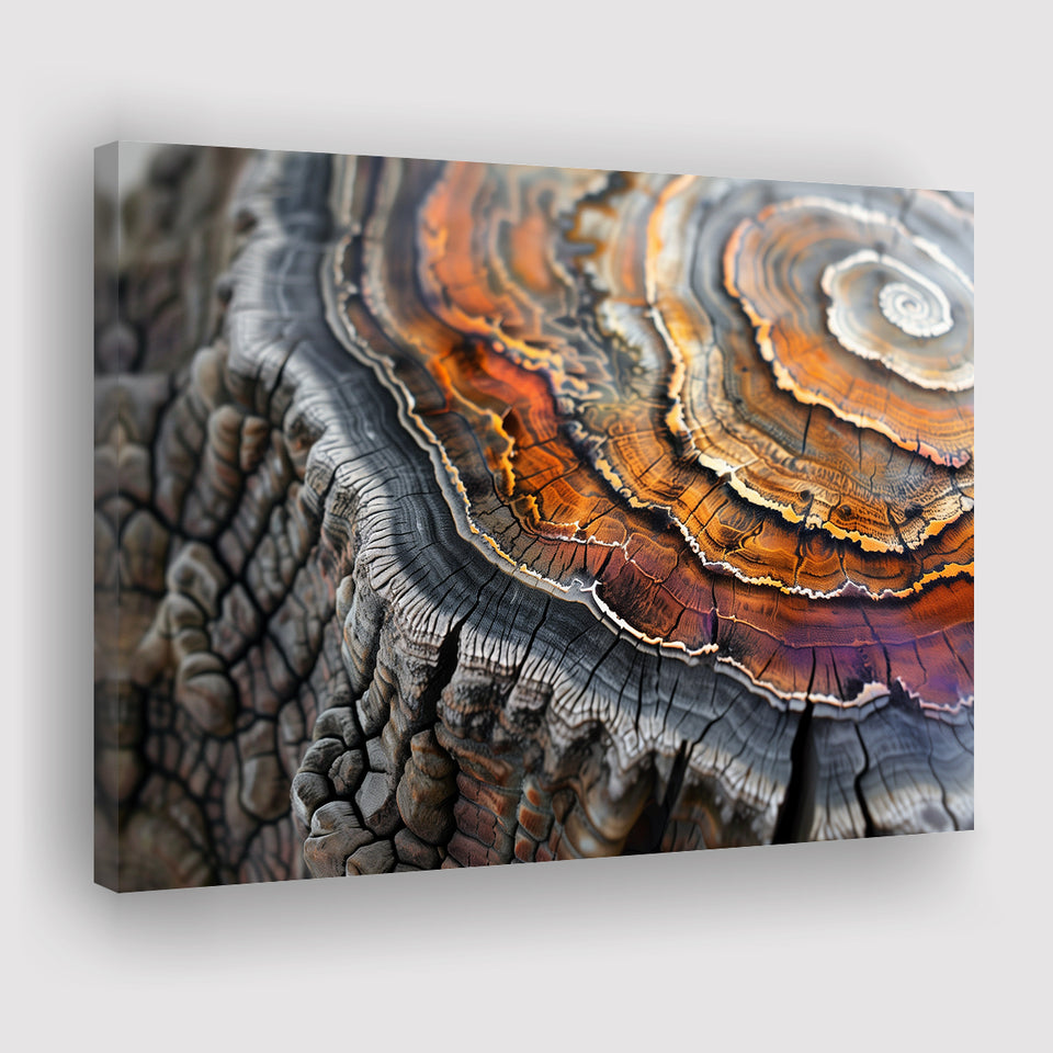 A Detailed Close-Up Of An Old Tree Trunk Showcasing, Canvas Print Wall Art Decor, Landscape Art Print