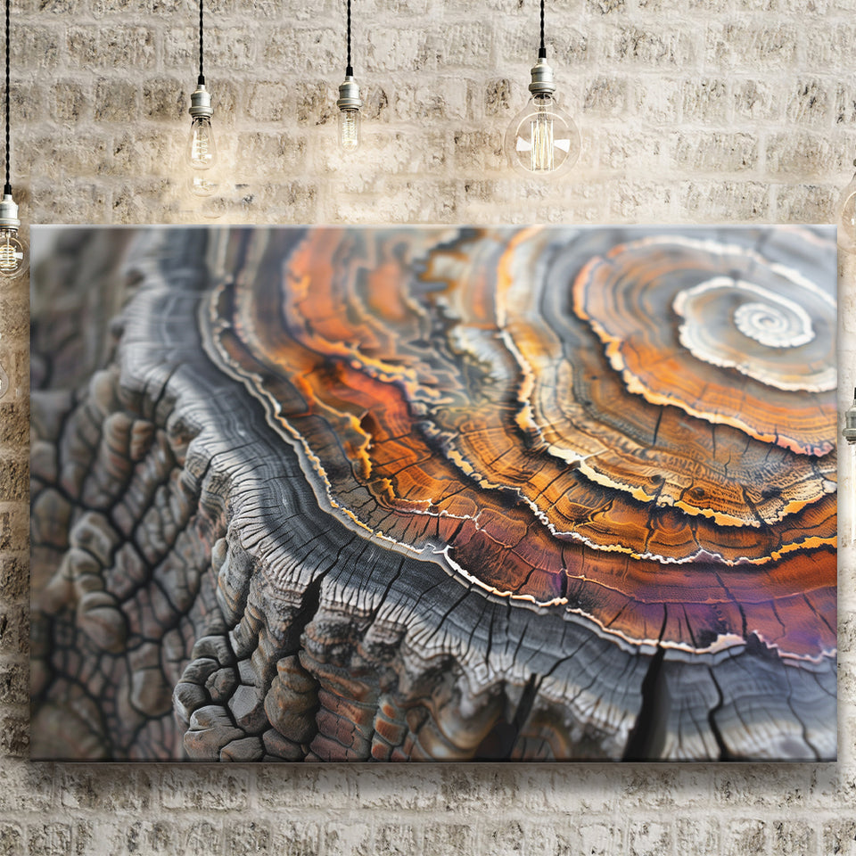 A Detailed Close-Up Of An Old Tree Trunk Showcasing, Canvas Print Wall Art Decor, Landscape Art Print