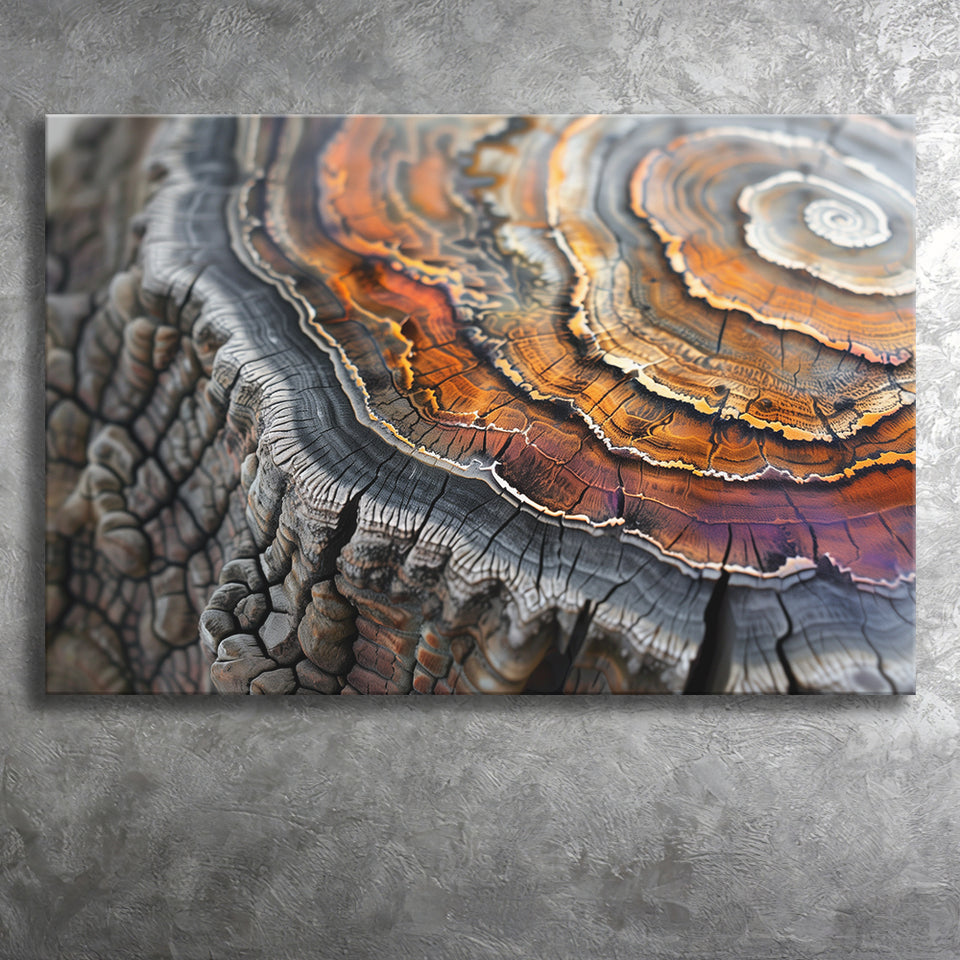 A Detailed Close-Up Of An Old Tree Trunk Showcasing, Canvas Print Wall Art Decor, Landscape Art Print