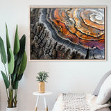 A Detailed Close-Up Of An Old Tree Trunk Showcasing, Framed Canvas Print Wall Art Decor,Floating Frame