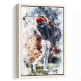 A Man Playing Golf Painting V2, Golf Art Print, Floating Frame, Framed Canvas Print Wall Art