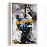 Abstarct Unique Face Art African Woman Mixed Color, Framed Canvas Prints Wall Art Decor, Floating Frame