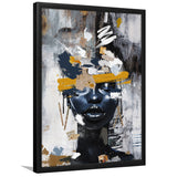 Abstarct Unique Face Art African Woman Mixed Color, Framed Art Prints Wall Art Decor, Framed Picture Print