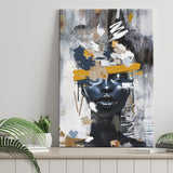 Abstarct Unique Face Art African Woman Mixed Color, Canvas Prints Wall Art Decor, Painting Canvas