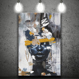 Abstarct Unique Face Art African Woman Mixed Color, Canvas Prints Wall Art Decor, Painting Canvas