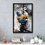Abstarct Unique Face Art African Woman Mixed Color, Framed Canvas Prints Wall Art Decor, Floating Frame