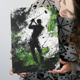 Abstract Man Palying Golf, Oil Painting, Golf Art Print, Gift for him, Canvas Print Wall Art