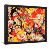 Abstract Mixed Color Red Black Yellow, Framed Art Print Wall Decor, Framed Picture