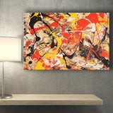 Abstract Mixed Color Red Black Yellow, Canvas Painting, Canvas Prints Wall Art Decor