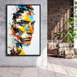 Abstract Unique Man Face Oil Painting, Framed Canvas Painting, Framed Canvas Prints Wall Art Decor