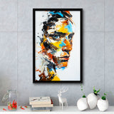 Abstract Unique Man Face Oil Painting, Framed Canvas Painting, Framed Canvas Prints Wall Art Decor