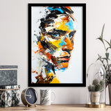 Abstract Unique Man Face Oil Painting, Framed Art Print Wall Decor, Framed Picture