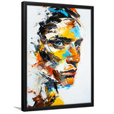 Abstract Unique Man Face Oil Painting, Framed Art Print Wall Decor, Framed Picture