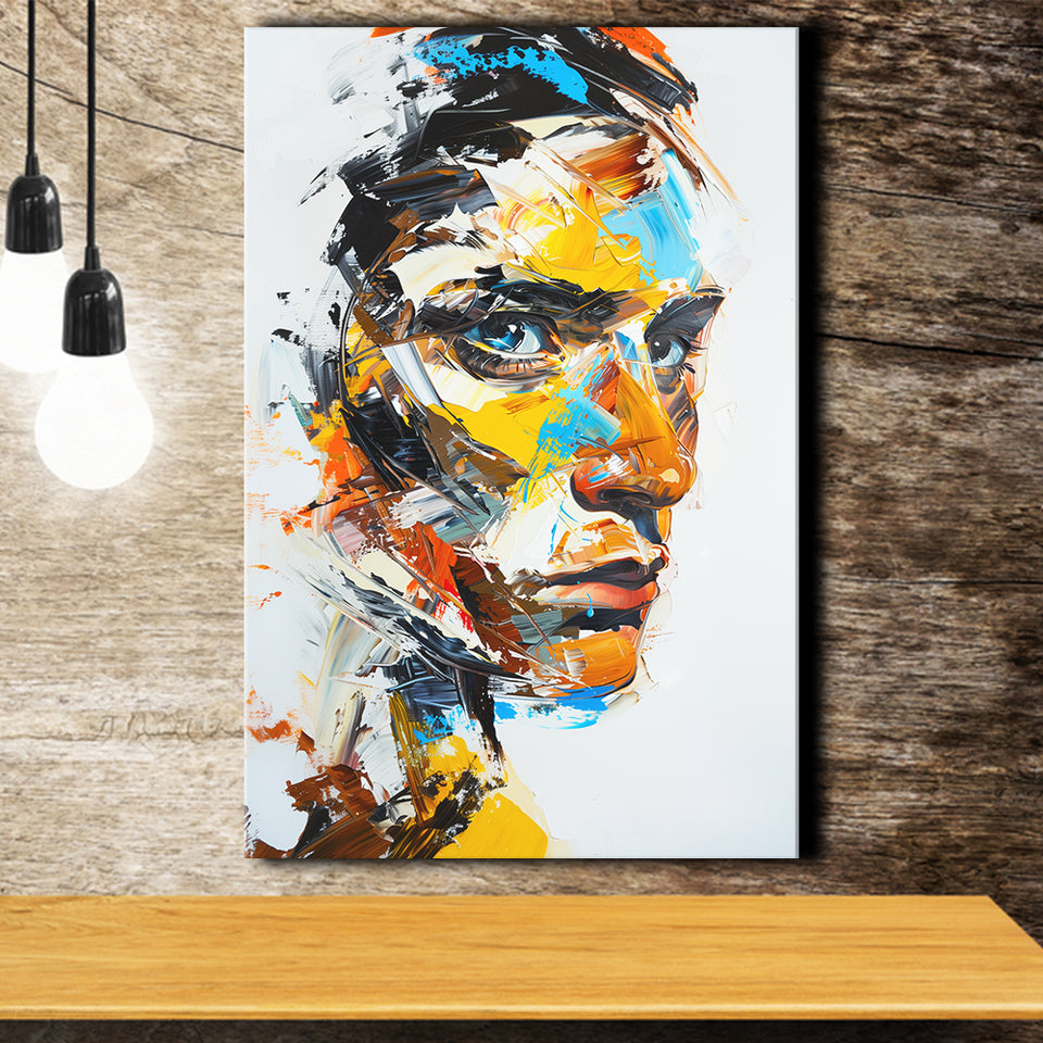 Abstract Unique Man Face Oil Painting, Canvas Painting, Canvas Prints Wall Art Decor