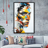 Abstract Unique Man Face Oil Painting, Framed Art Print Wall Decor, Framed Picture