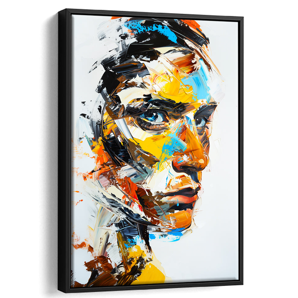 Abstract Unique Man Face Oil Painting, Framed Canvas Painting, Framed Canvas Prints Wall Art Decor