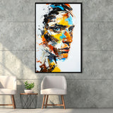 Abstract Unique Man Face Oil Painting, Framed Canvas Painting, Framed Canvas Prints Wall Art Decor