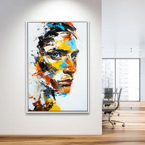 Abstract Unique Man Face Oil Painting, Framed Canvas Painting, Framed Canvas Prints Wall Art Decor