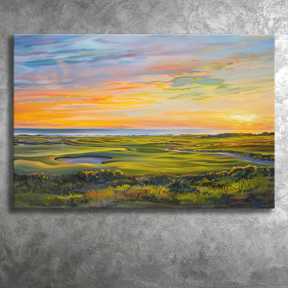 Acrylic Painting Overview Kiawah Island Golf Resort, Golf Art Print, Gift for him, Canvas Prints Wall Art