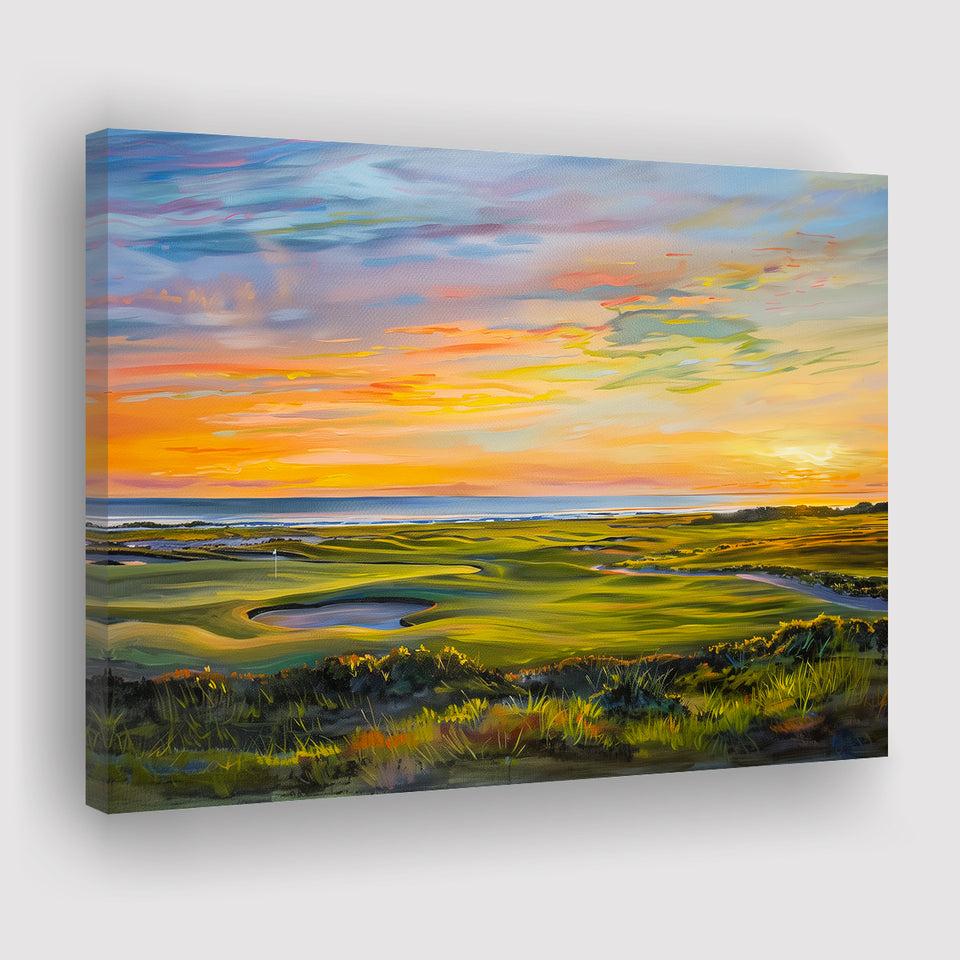 Acrylic Painting Overview Kiawah Island Golf Resort, Golf Art Print, Gift for him, Canvas Prints Wall Art