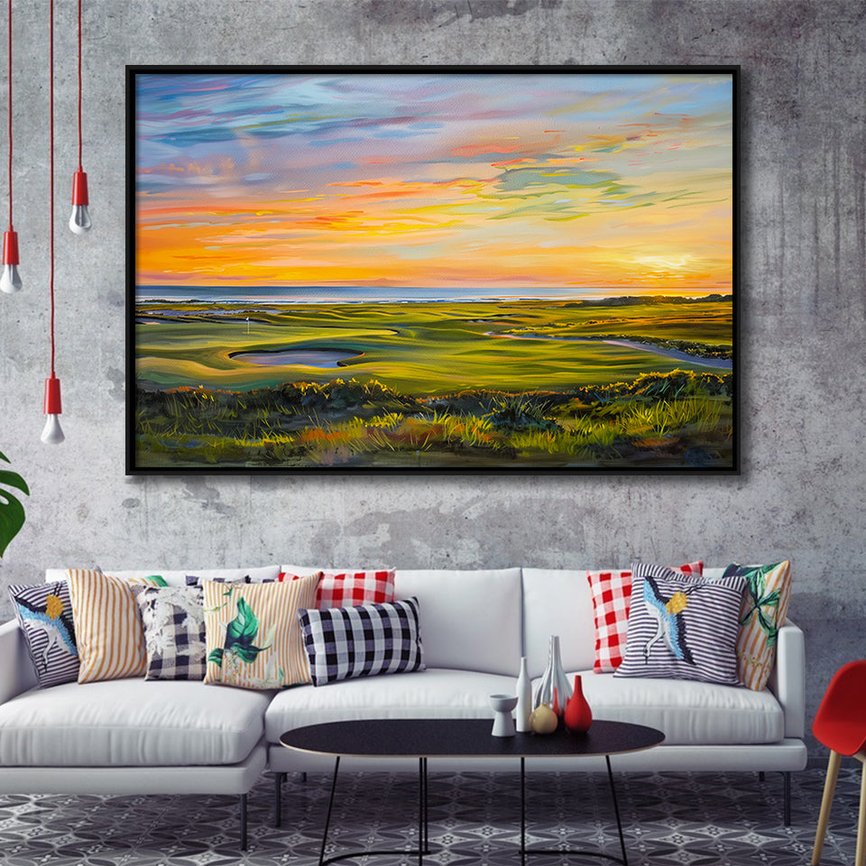 Acrylic Painting Overview Kiawah Island Golf Resort, Golf Art Print, Gift for him, Framed Canvas Prints Wall Art