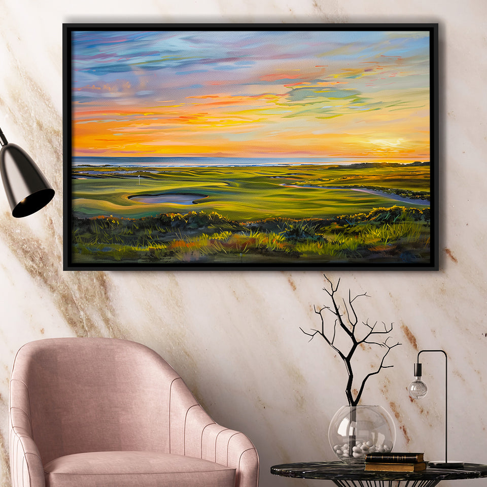 Acrylic Painting Overview Kiawah Island Golf Resort, Golf Art Print, Gift for him, Framed Canvas Prints Wall Art