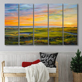 Acrylic Painting Overview Kiawah Island Golf Resort, Golf Art Print, Extra Large 5 Panel, Canvas Prints Wall Art