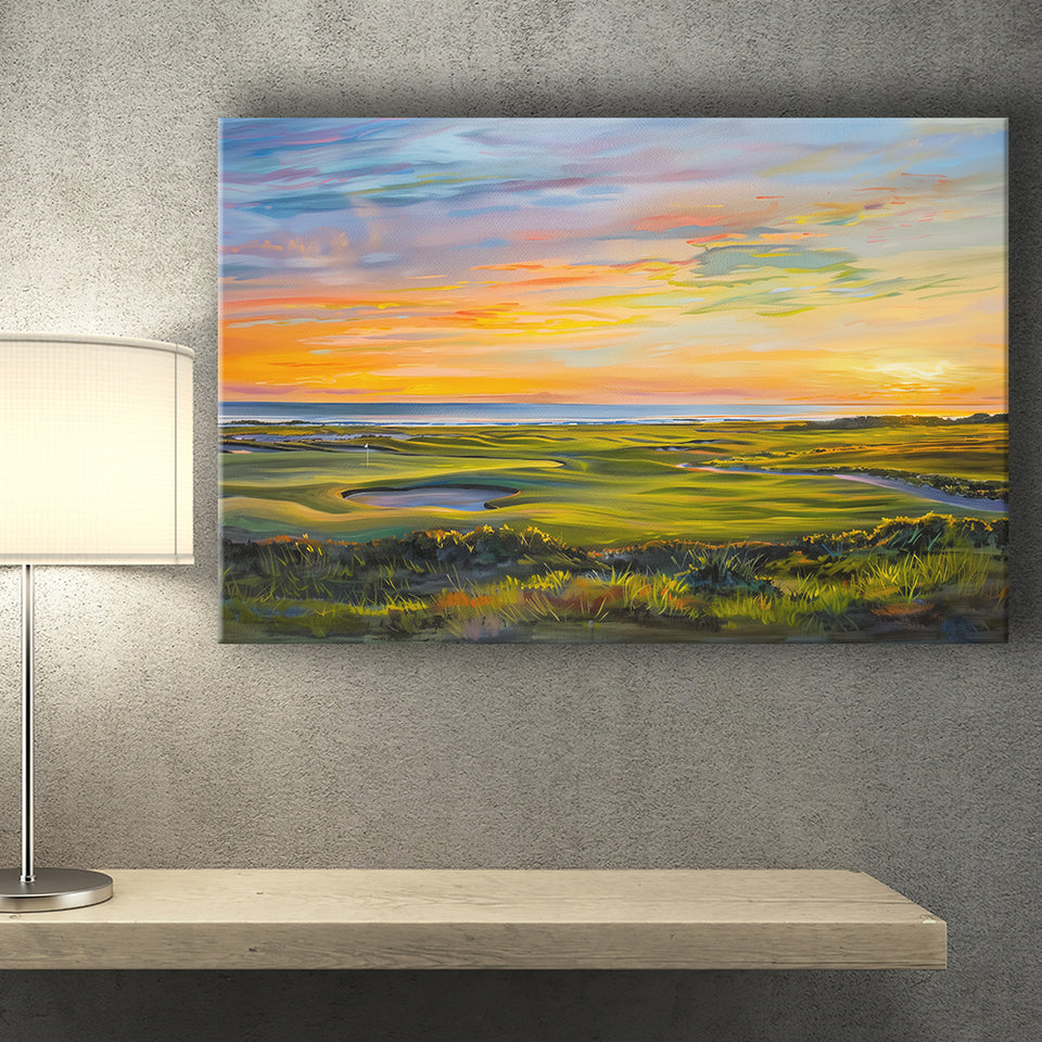 Acrylic Painting Overview Kiawah Island Golf Resort, Golf Art Print, Gift for him, Canvas Prints Wall Art