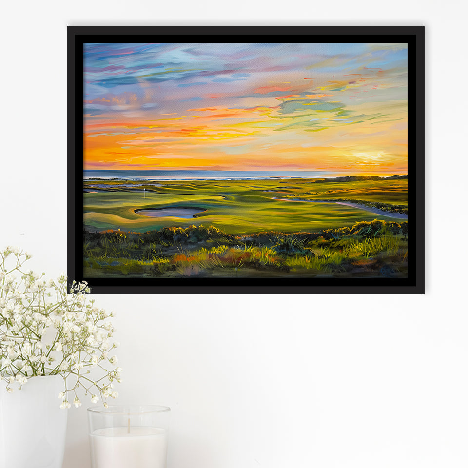 Acrylic Painting Overview Kiawah Island Golf Resort, Golf Art Print, Gift for him, Framed Canvas Prints Wall Art