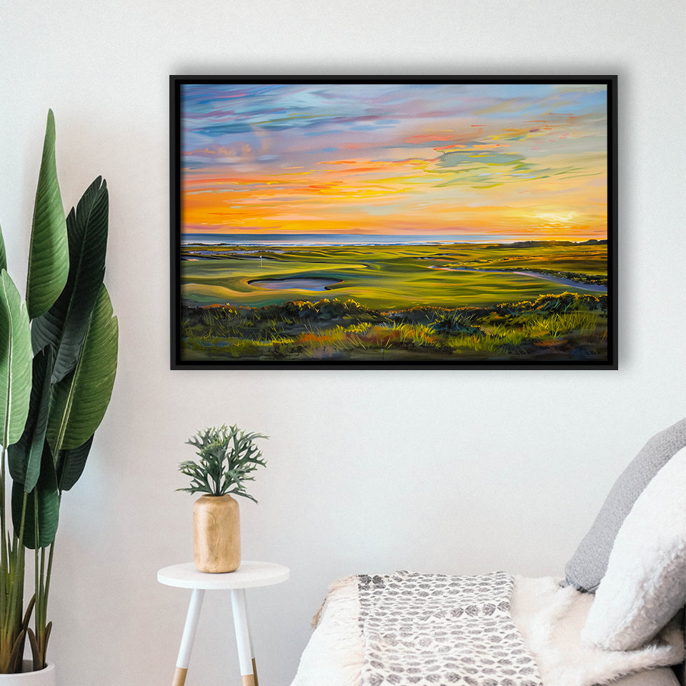 Acrylic Painting Overview Kiawah Island Golf Resort, Golf Art Print, Gift for him, Framed Canvas Prints Wall Art