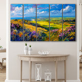 Acrylic Painting St. Andrews Golf Club Old Course, Golf Art Print, Extra Large 5 Panel, Canvas Prints Wall Art