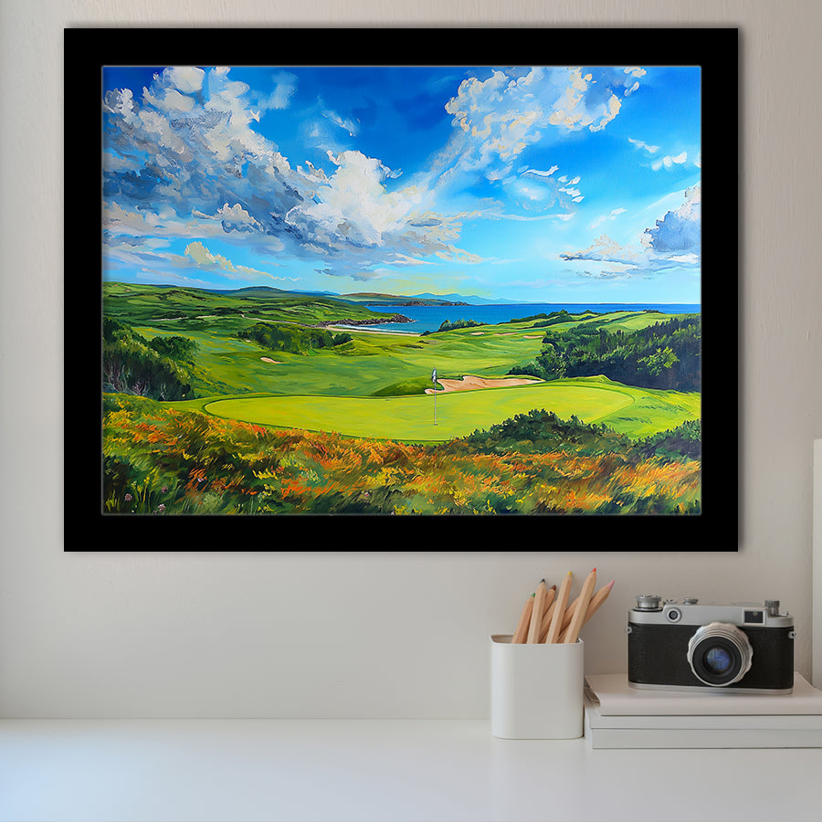 Acrylic Painting Turnberry Golf Club Alisa Course, Golf Art, Gift for him, Framed Art Prints Wall Decor