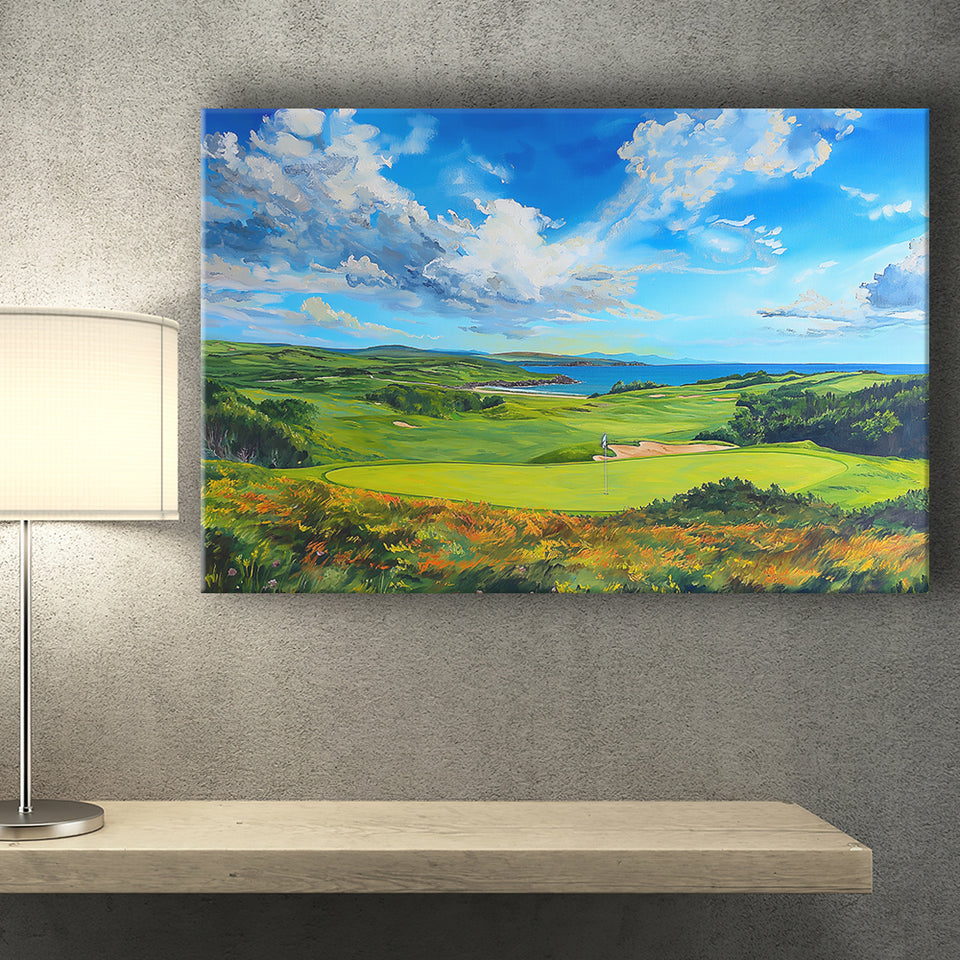 Acrylic Painting Turnberry Golf Club Alisa Course, Golf Art Print, Gift for him, Canvas Prints Wall Art